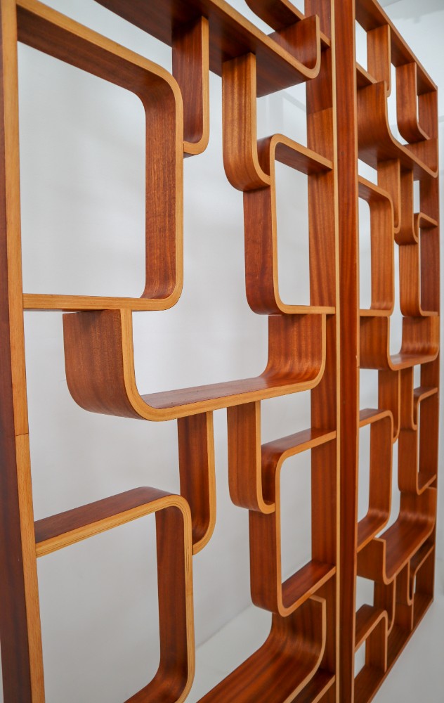 Midcentury Room Divider Shelves for Thonet in Bent-Wood, circa 1960s Mid-20th century