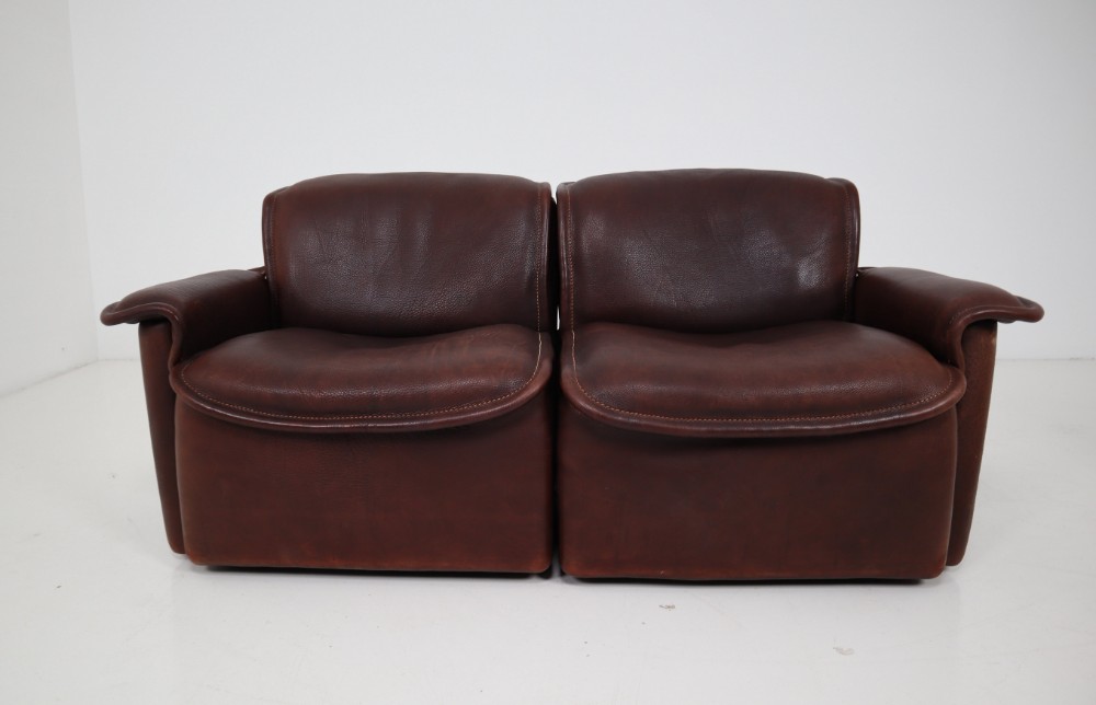 Midcentury Saddle-Stitched Leather Seating Group Ds-12 by De Sede, Switzerland Mid-20th century