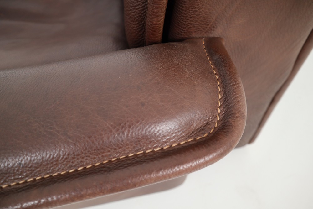 Midcentury Saddle-Stitched Leather Seating Group Ds-12 by De Sede, Switzerland Mid-20th century