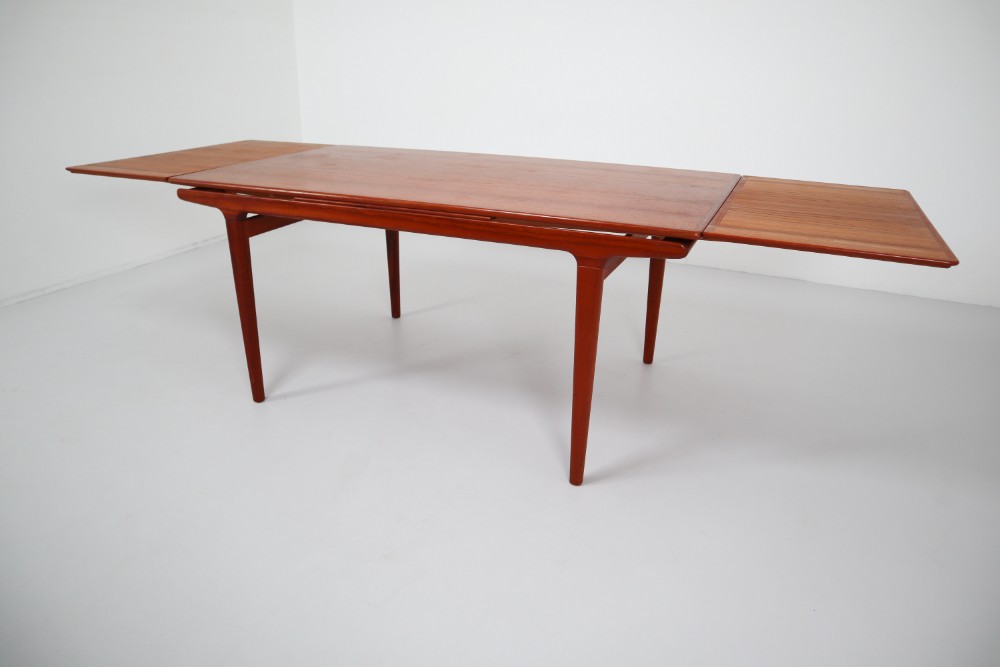 Midcentury Teak Dining Table with Extensions by Niels Møller, Denmark, 1950s