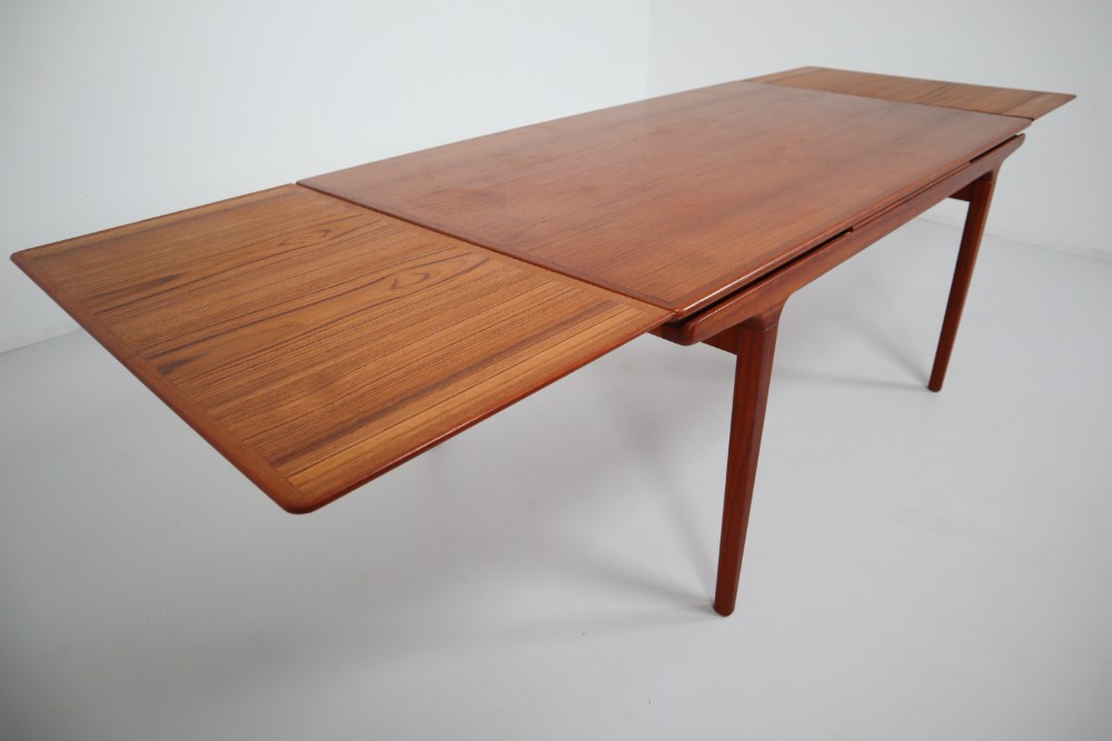Midcentury Teak Dining Table with Extensions by Niels Møller, Denmark, 1950s
