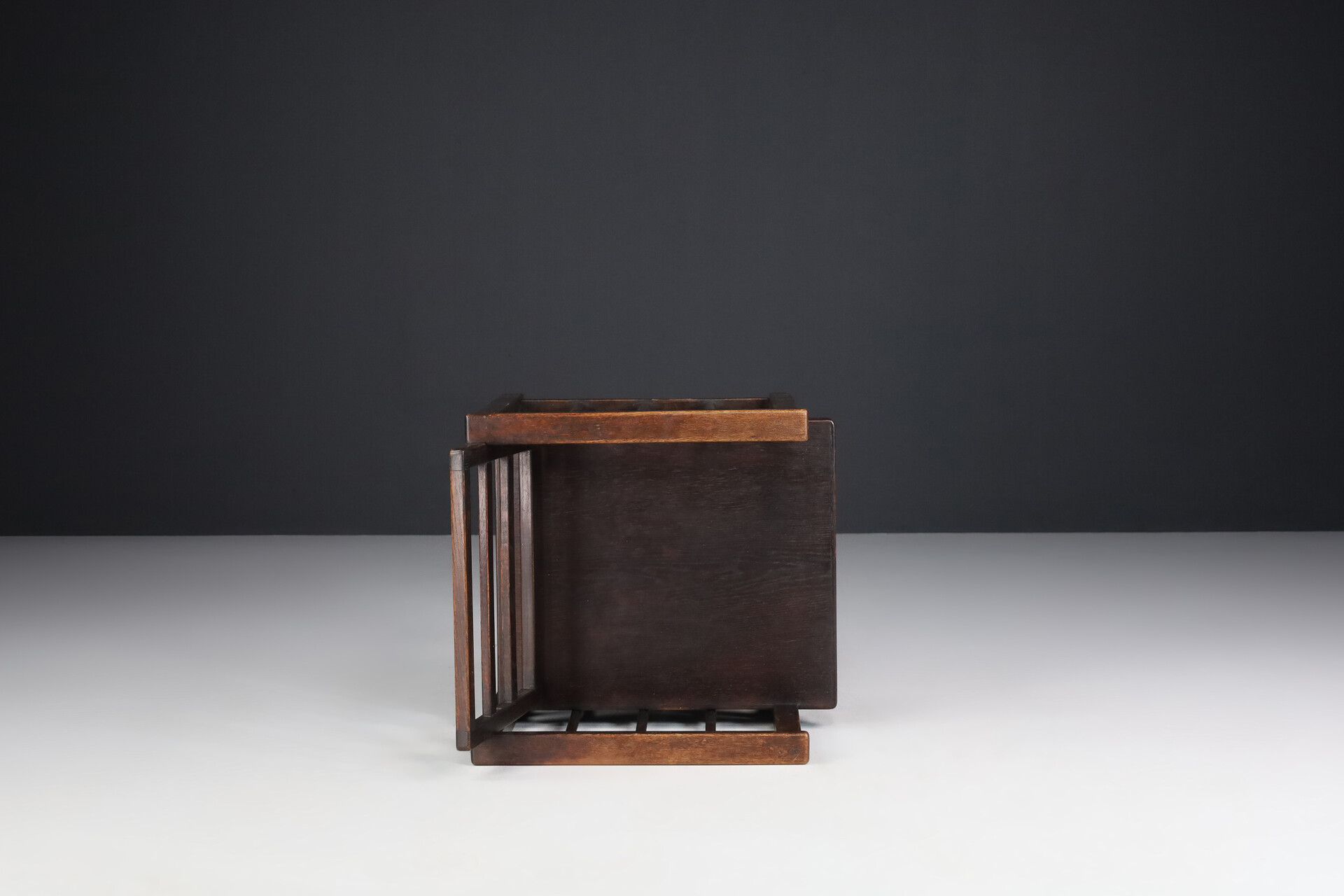 Minimalist Patinated Oak Armchair, The Netherlands 1930 Early-20th century