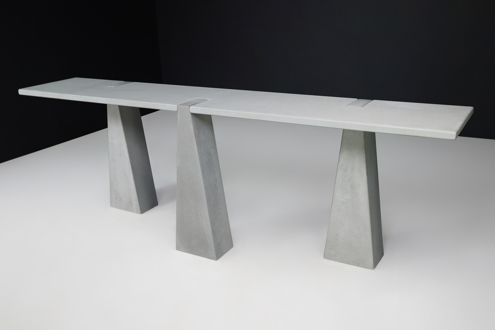 Modern Angelo Mangiarotti Pietra Serena Sandstone Inca Console Table for Skipper '78 Late-20th century