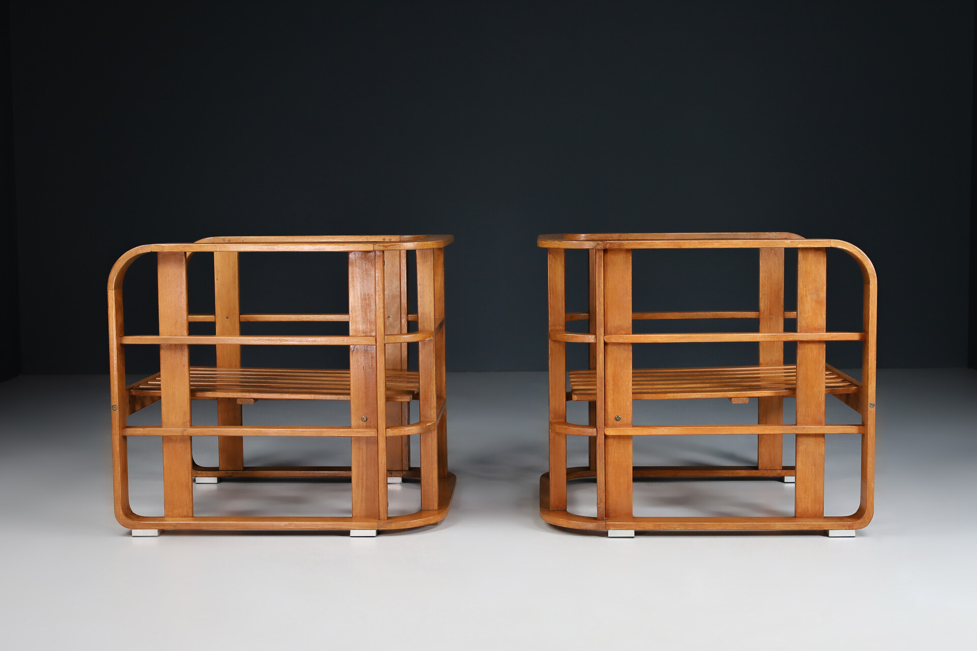 Modern Bentwood Lounge chairs Italy 1980s Mid-20th century