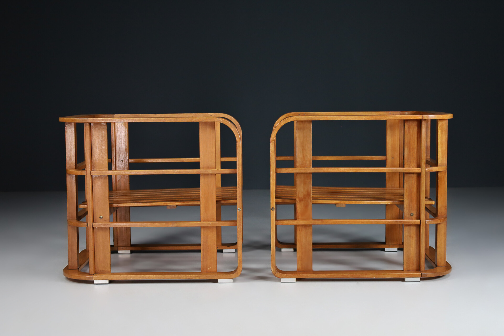 Modern Bentwood Lounge chairs Italy 1980s Mid-20th century