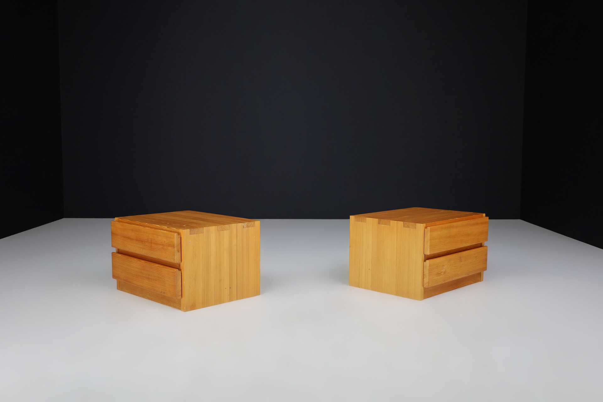 Modern Charlotte Perriand Style bed side cabinets, France 1970s Late-20th century