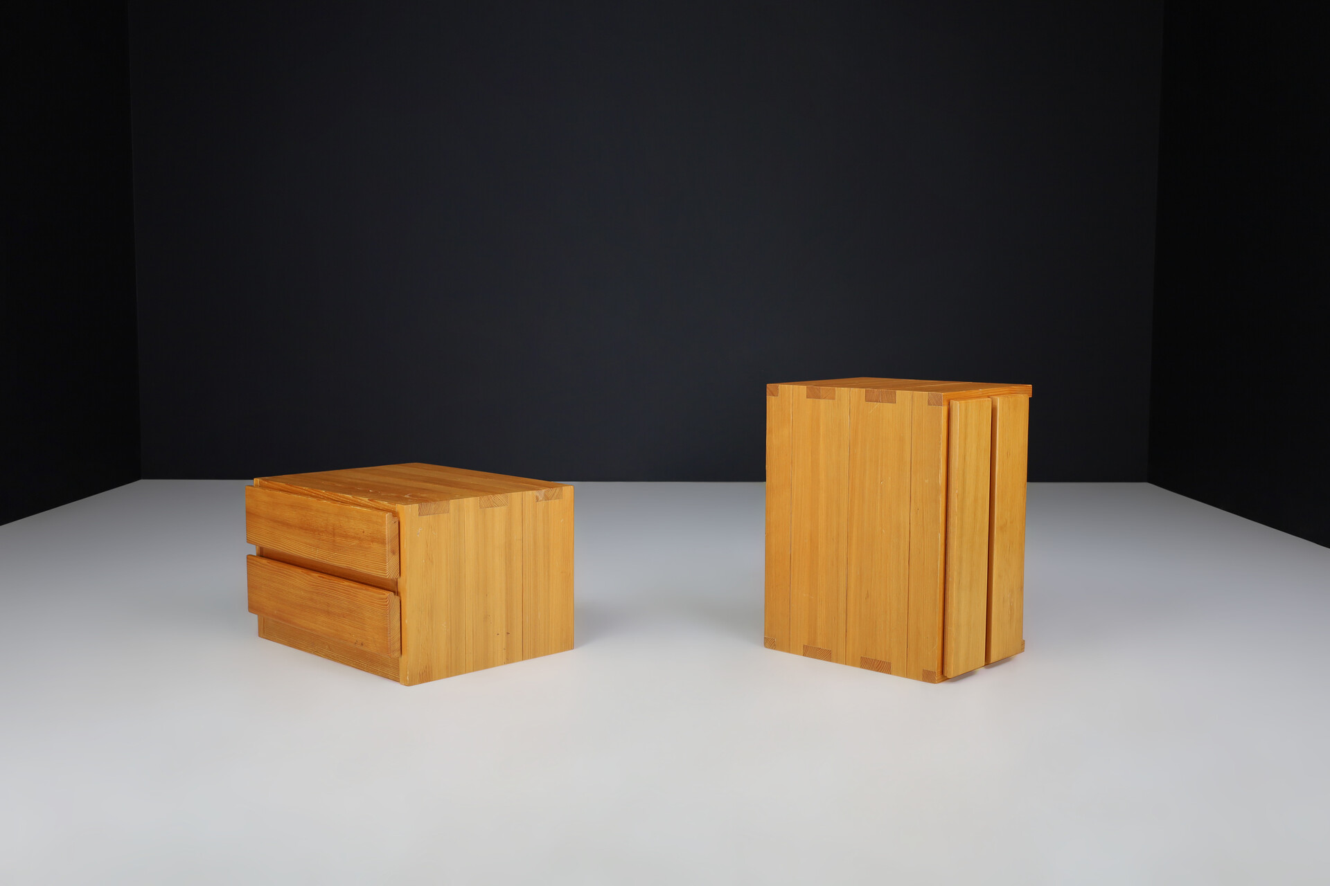 Modern Charlotte Perriand Style bed side cabinets, France 1970s Late-20th century