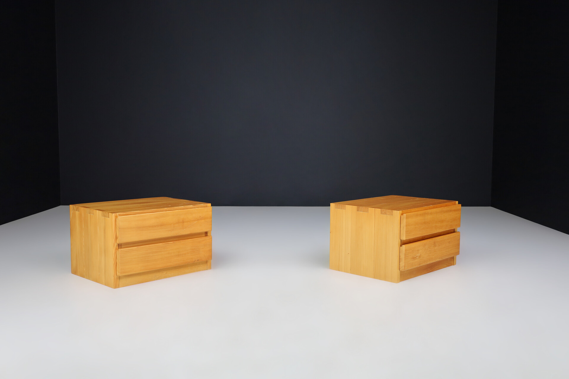 Modern Charlotte Perriand Style bed side cabinets, France 1970s Late-20th century