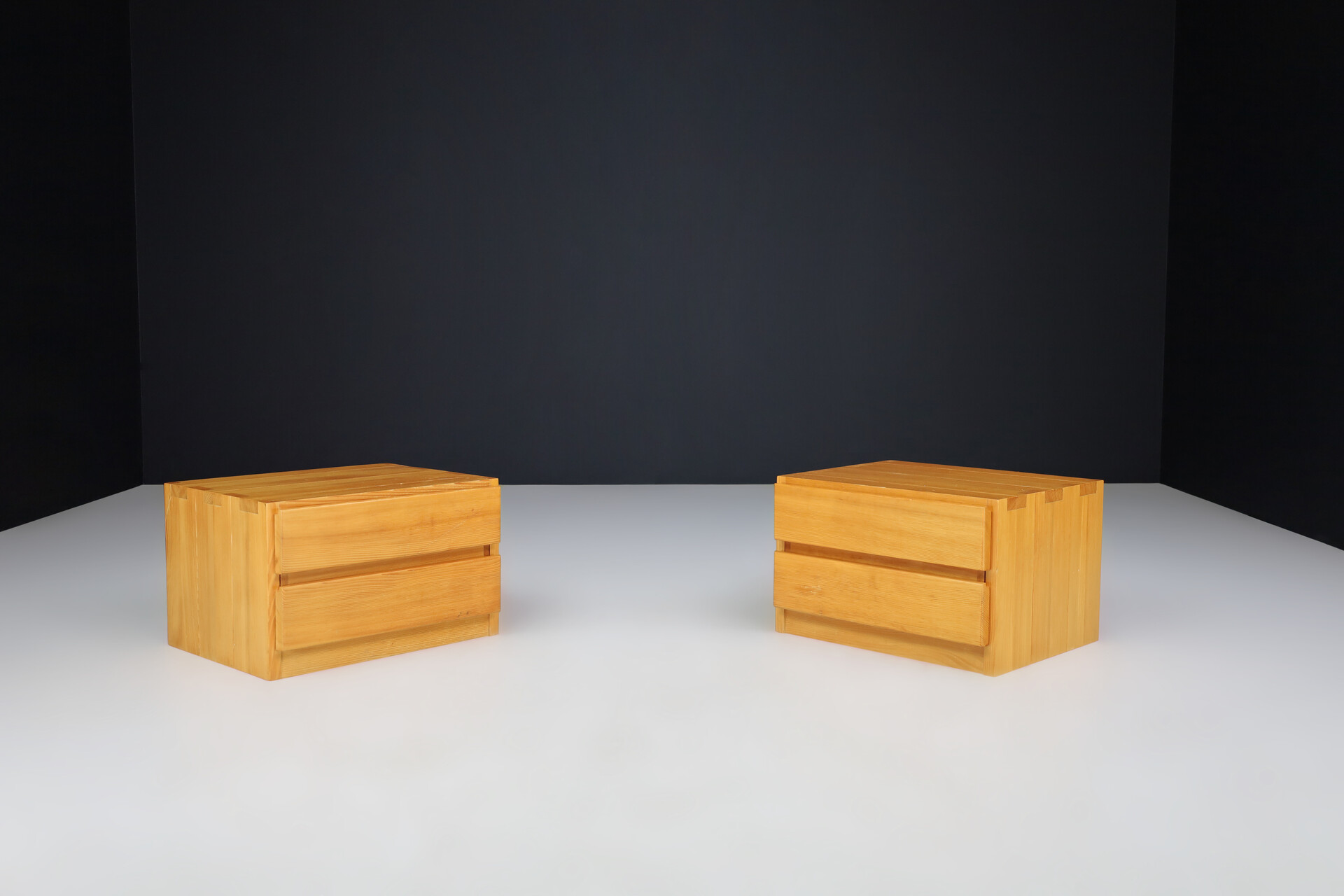 Modern Charlotte Perriand Style bed side cabinets, France 1970s Late-20th century