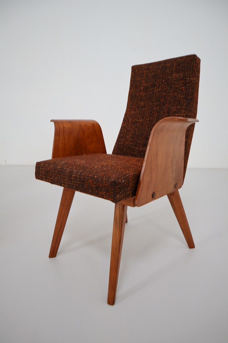 Modern Czech Brown Armchairs 1960 Mid-20th century