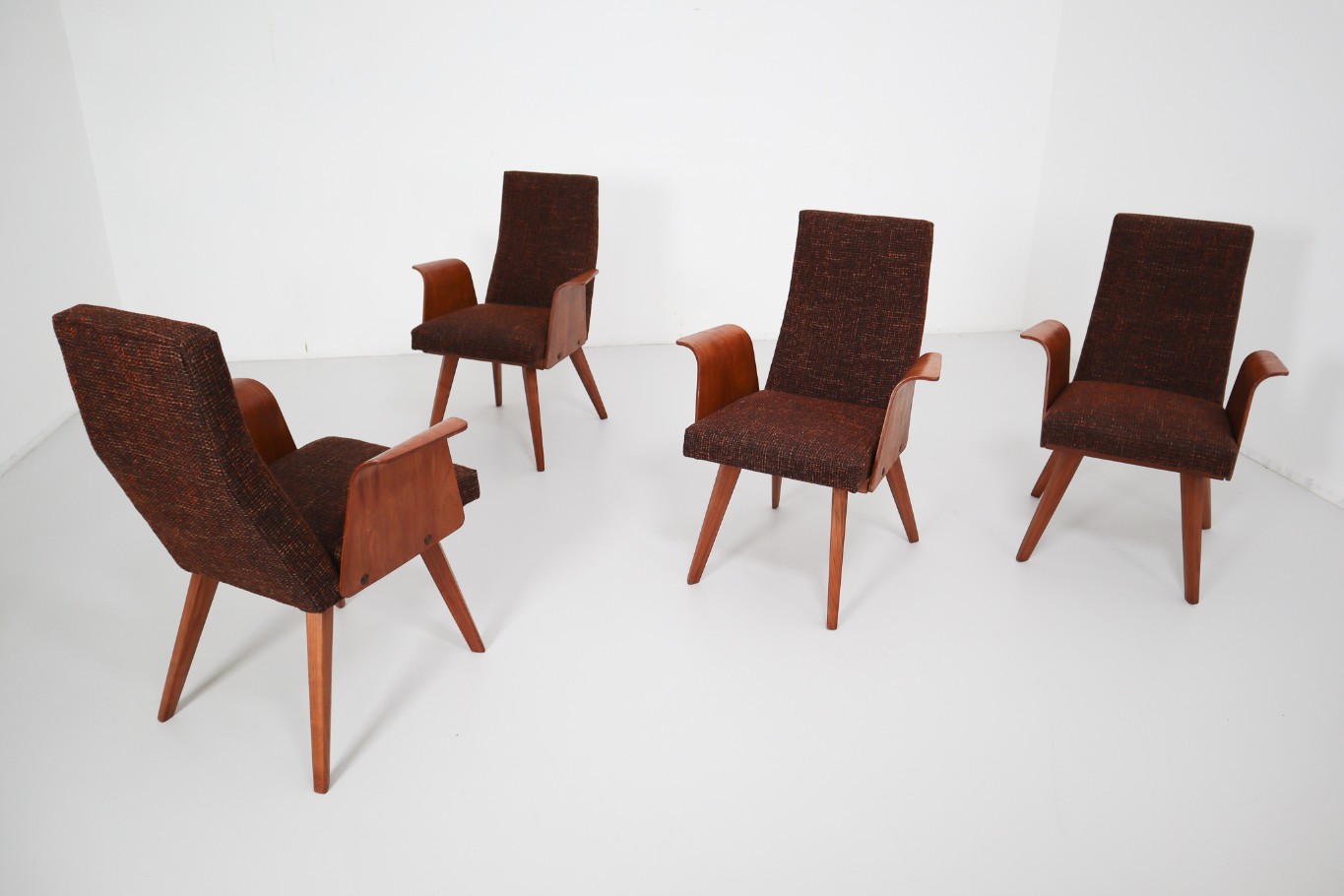 Modern Czech Brown Armchairs 1960 Mid-20th century