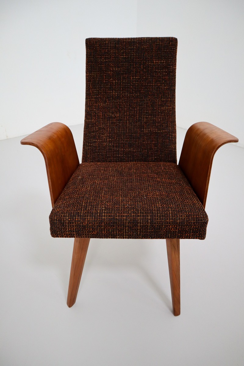 Modern Czech Brown Armchairs 1960 Mid-20th century