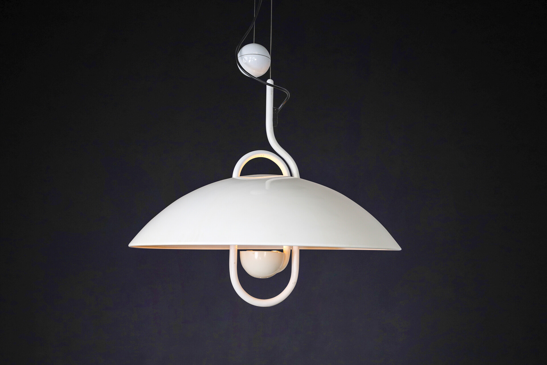 Modern Elio Martinelli for Martinelli Luce Moon Dome metal pendant lamp, 1980 Late-20th century