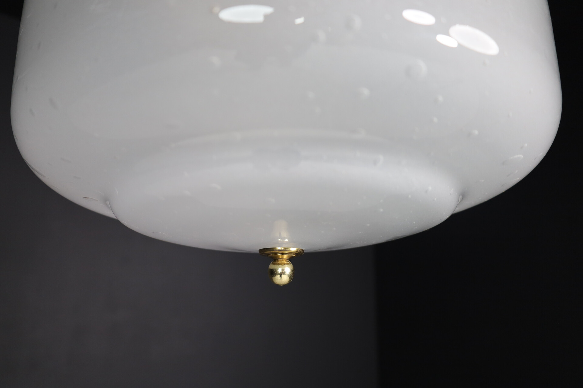 Modern Frosted Glass and brass pendant, Czechia 1970s Mid-20th century