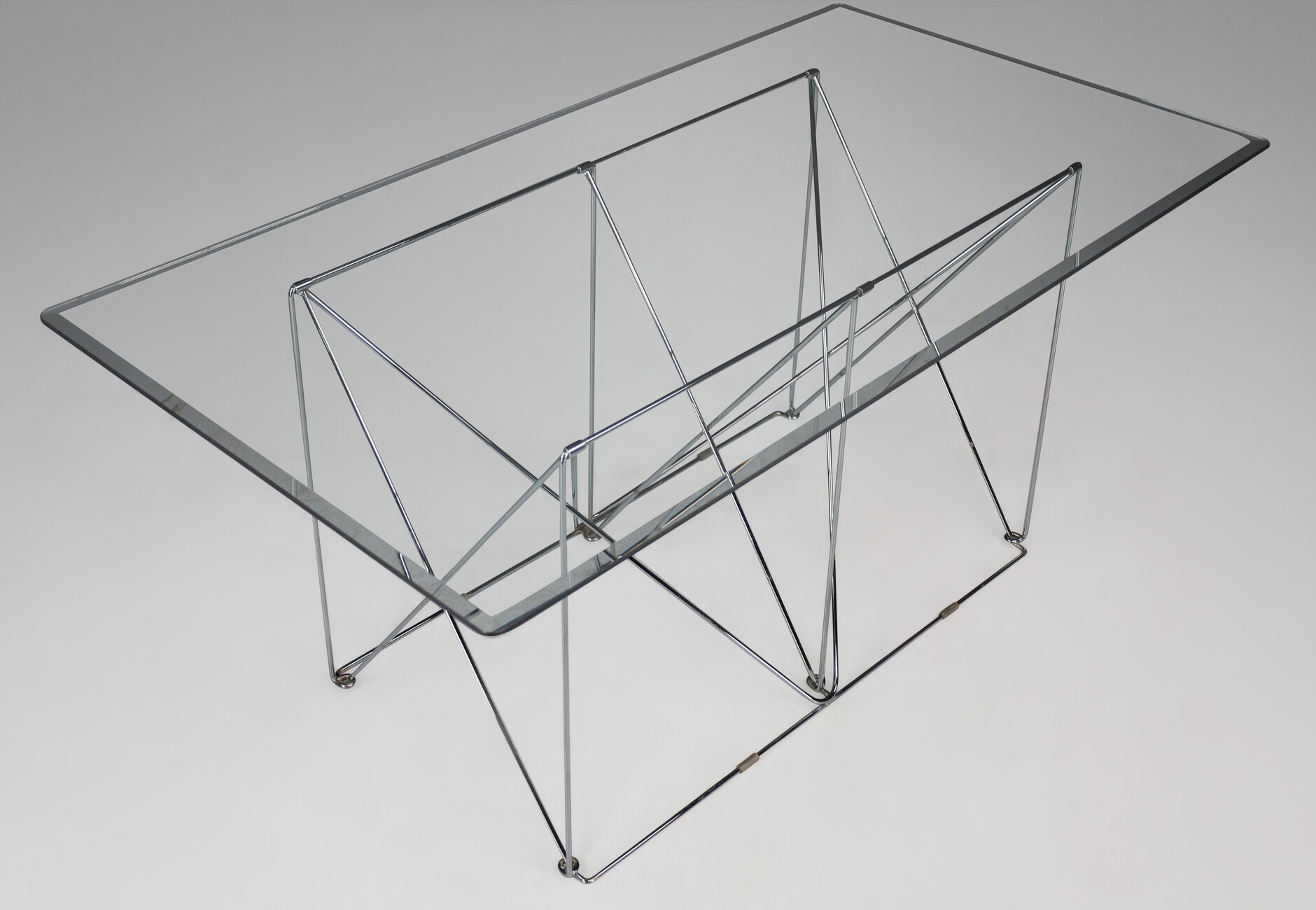Modern Max Sauze Architectural Folding Metal Table France, 1970s Late-20th century