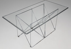 Modern Max Sauze Architectural Folding Metal Table France, 1970s Late-20th century