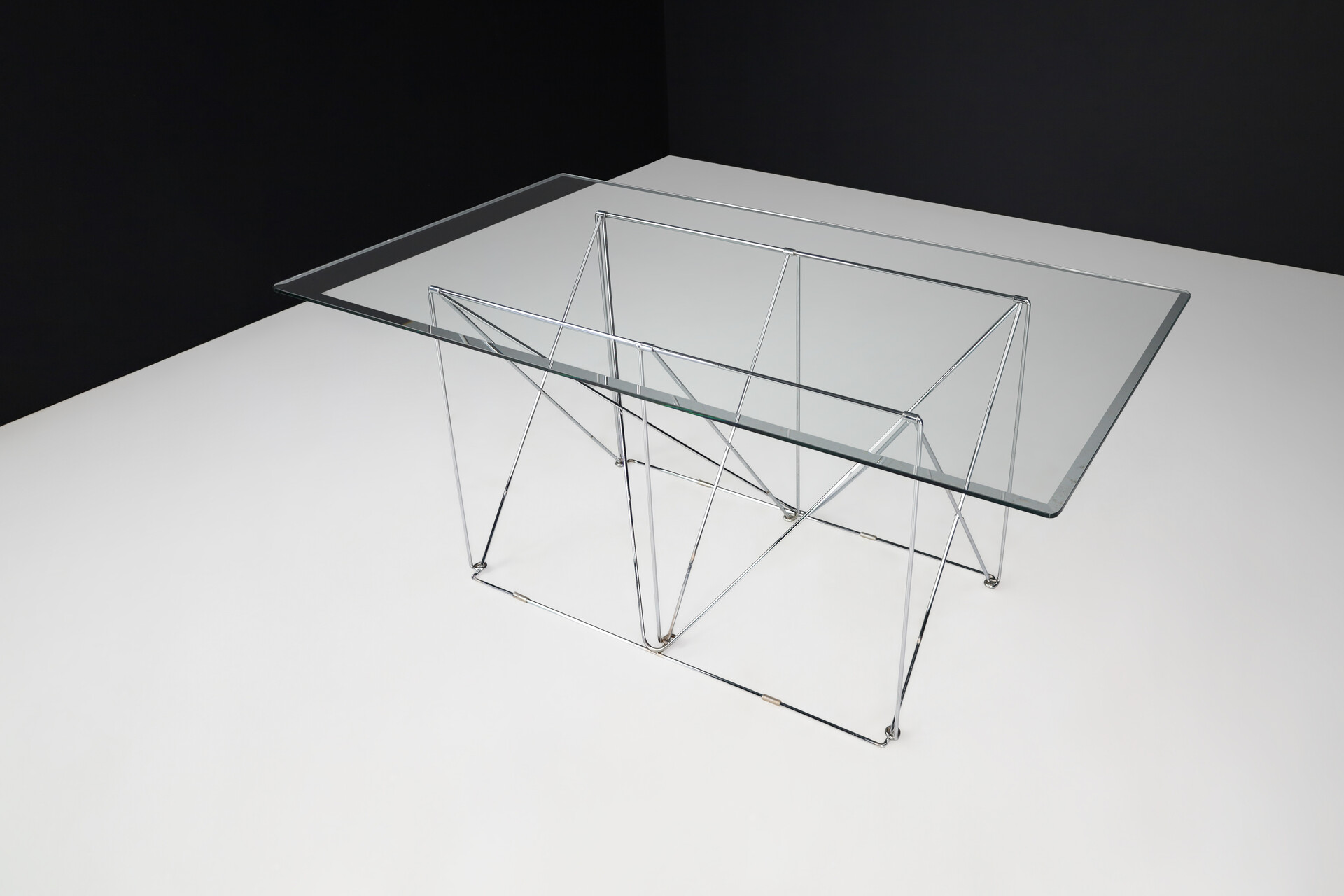 Modern Max Sauze Architectural Folding Metal Table France, 1970s Late-20th century