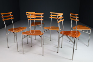 Modern Set 6 Cristian Erker Zumsteg Collection dining chairs, Switzerland 1970s Late-20th century