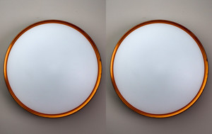 Modern Set/2 Copper ceiling - wall lights by Kaiser Leuchten, Germany, circa 1960. Mid-20th century