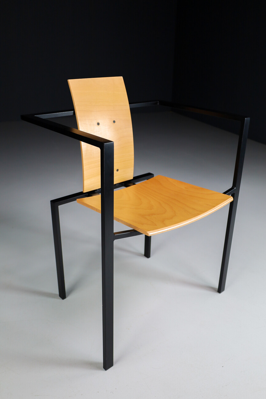Modern Set/6 Memphis style design chairs by Friedrich Förster, 1980s Late-20th century