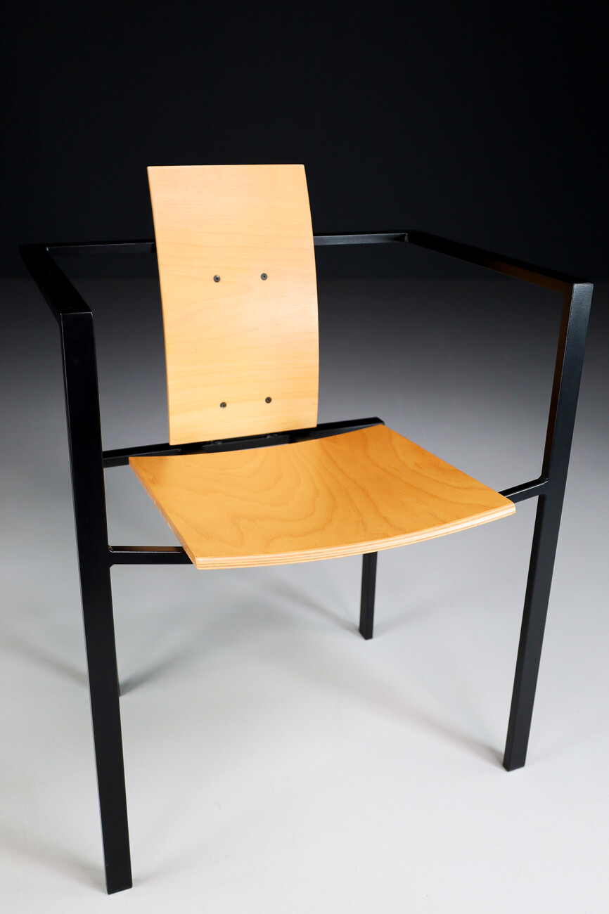 Modern Set/6 Memphis style design chairs by Friedrich Förster, 1980s Late-20th century