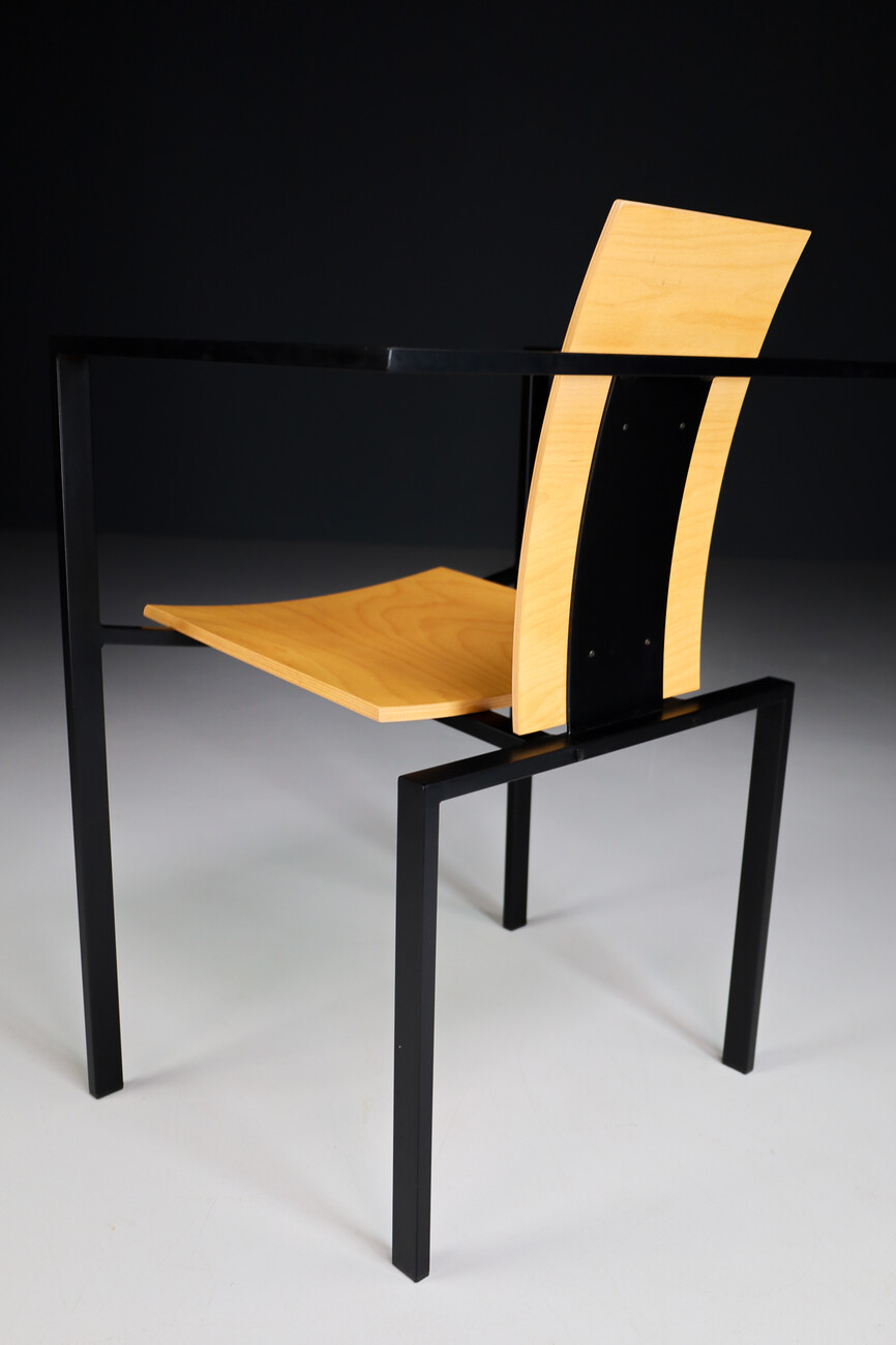 Modern Set/6 Memphis style design chairs by Friedrich Förster, 1980s Late-20th century