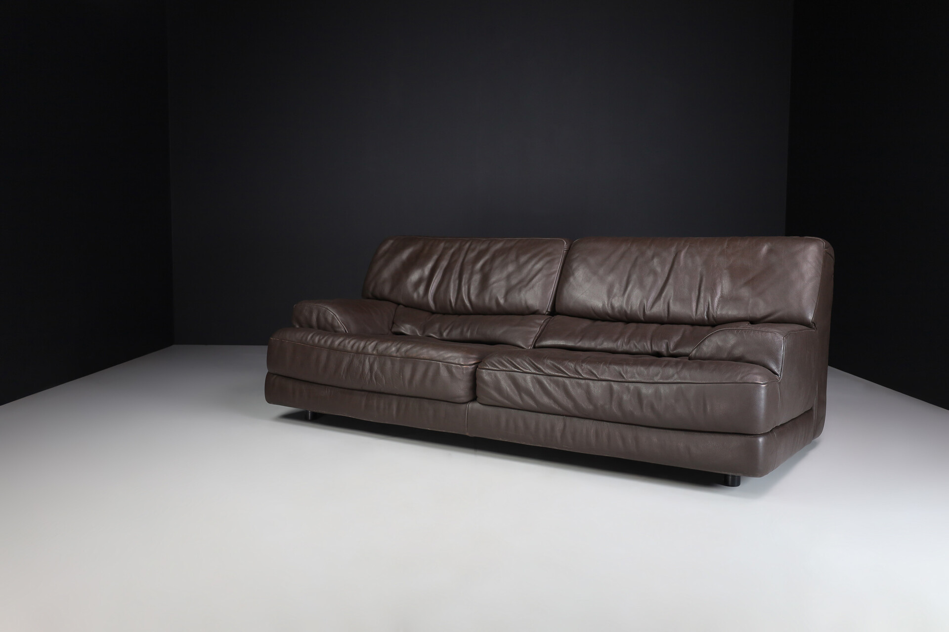 Modern Vintage Leather Lounge Sofa By