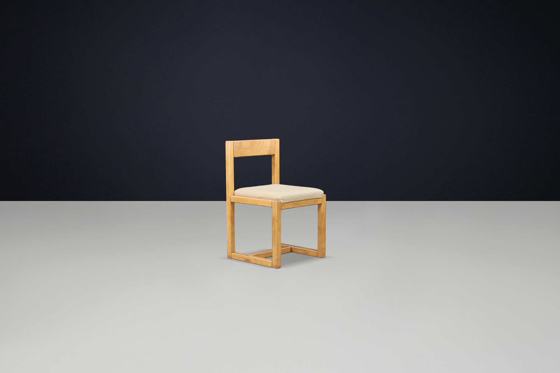 Modernist oak and Jute Diningroom chairs, Belgium 1970s Late-20th century