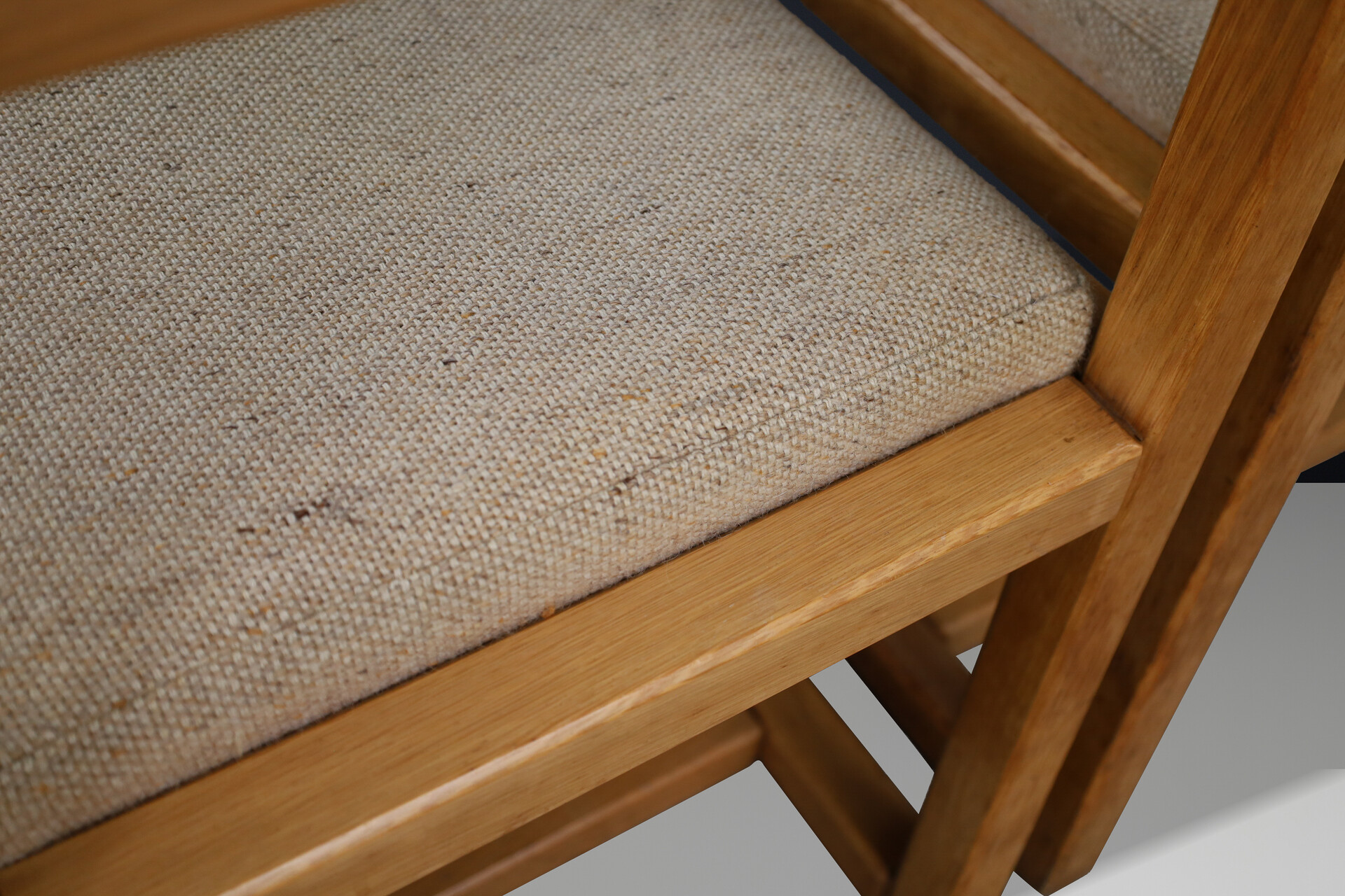 Modernist oak and Jute Diningroom chairs, Belgium 1970s Late-20th century