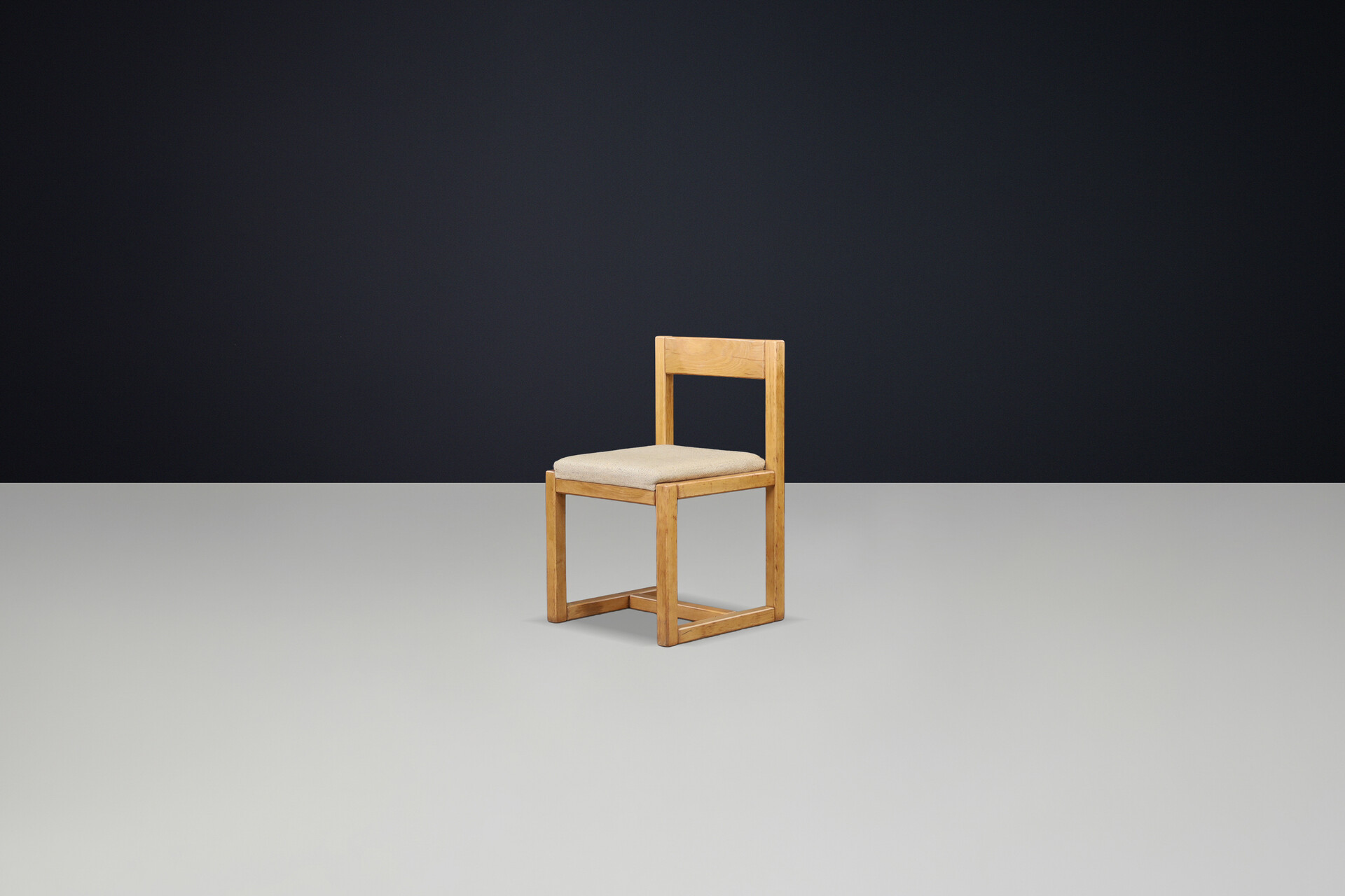 Modernist oak and Jute Diningroom chairs, Belgium 1970s Late-20th century