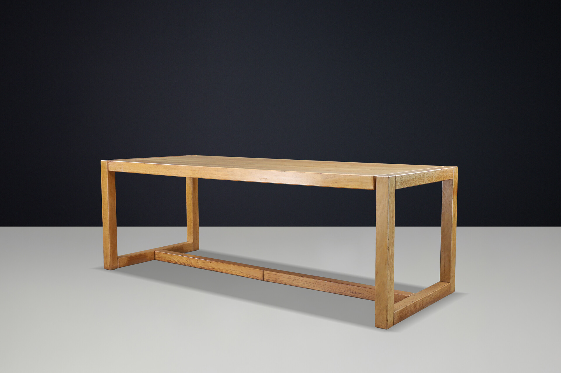 Modernist oak table, Belgium 1970s Late-20th century