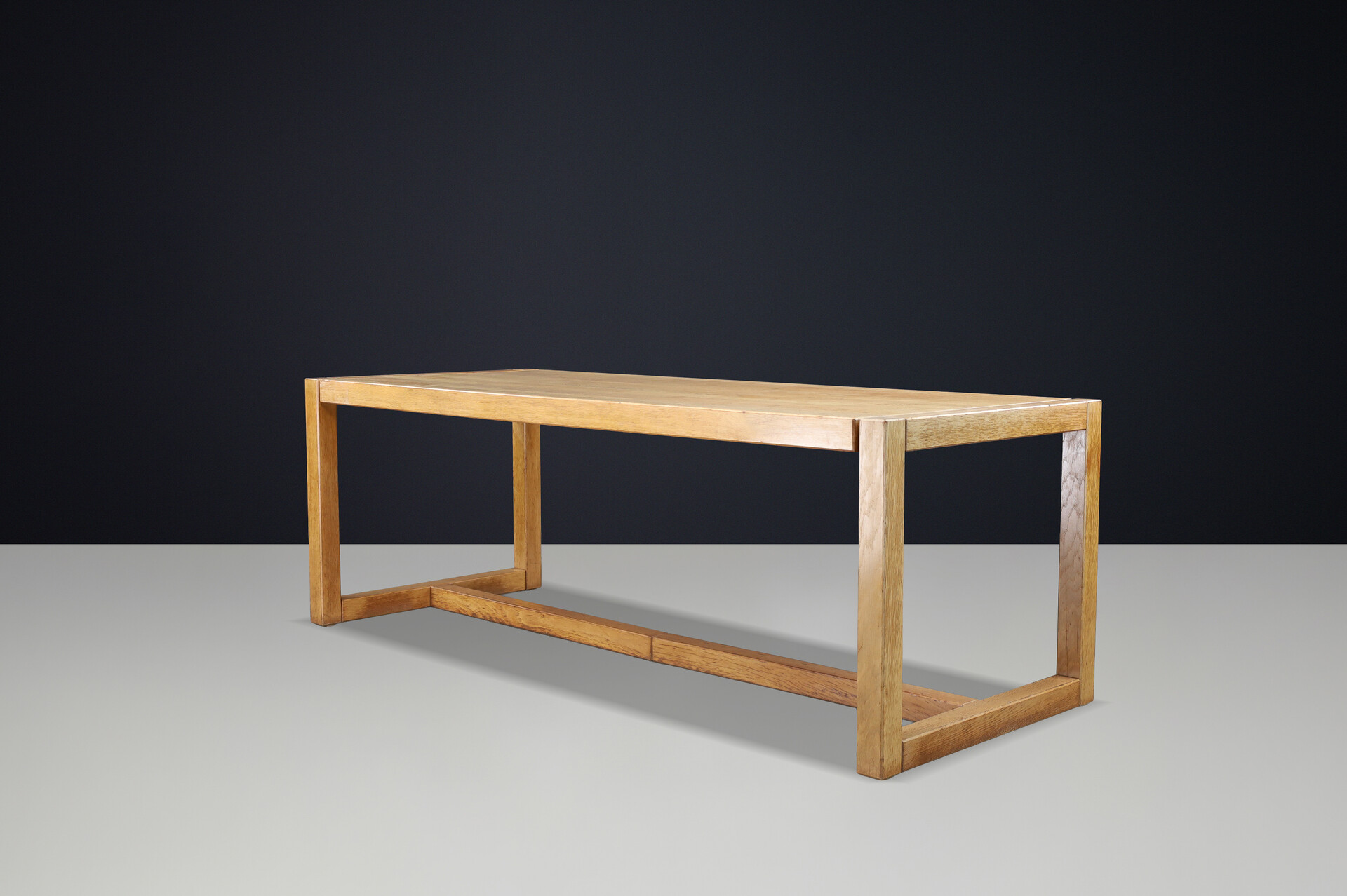 Modernist oak table, Belgium 1970s Late-20th century