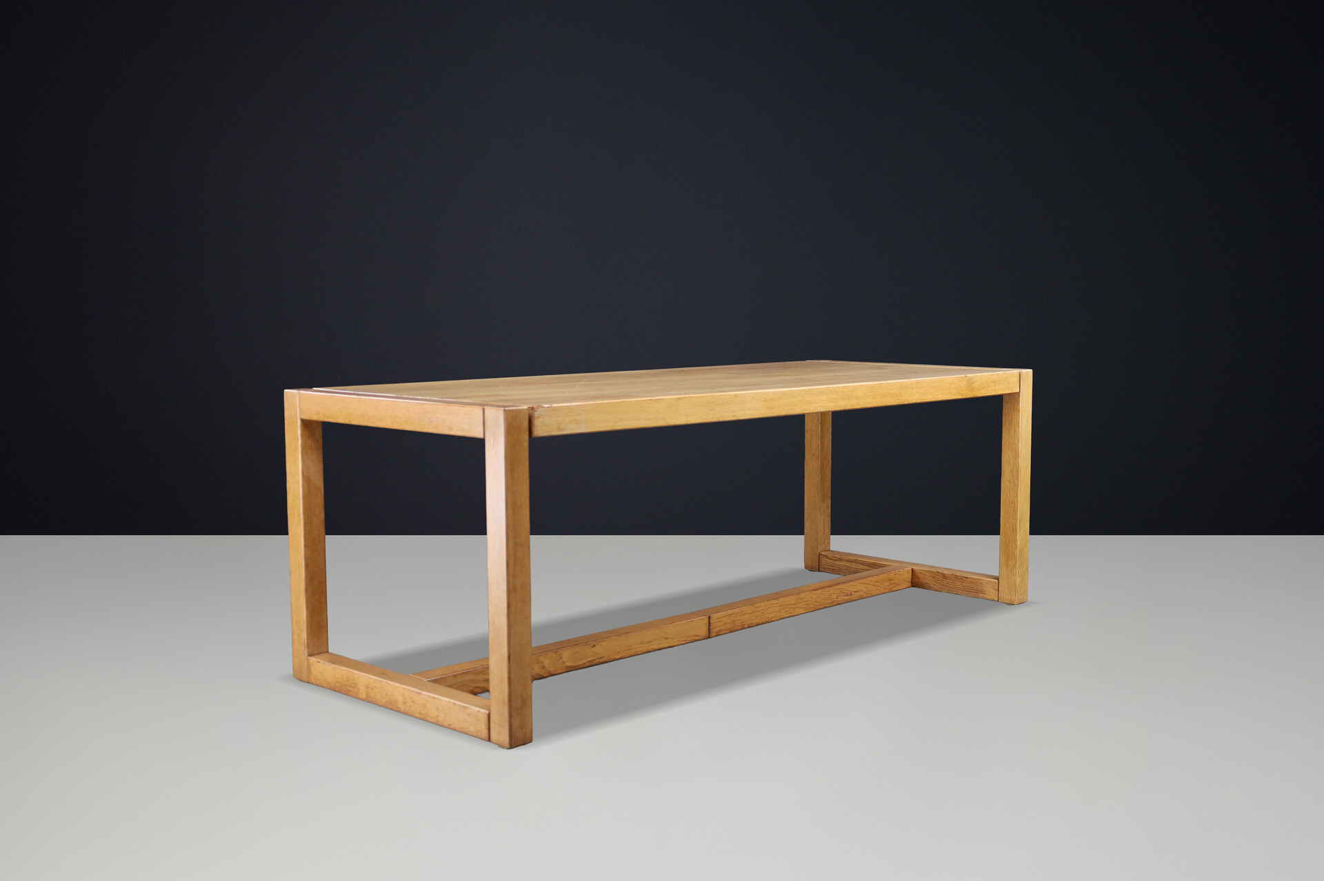 Modernist oak table, Belgium 1970s Late-20th century