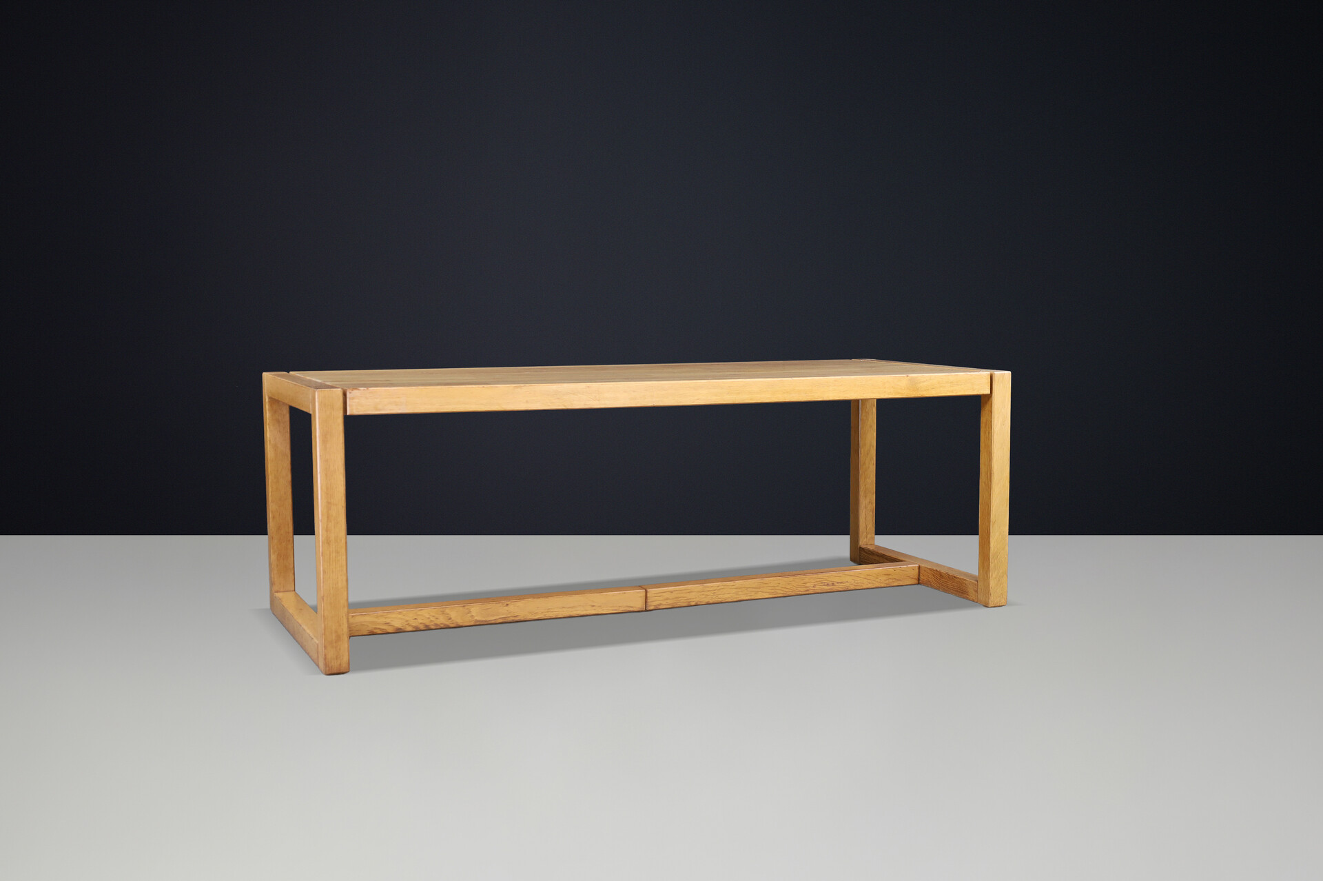 Modernist oak table, Belgium 1970s Late-20th century