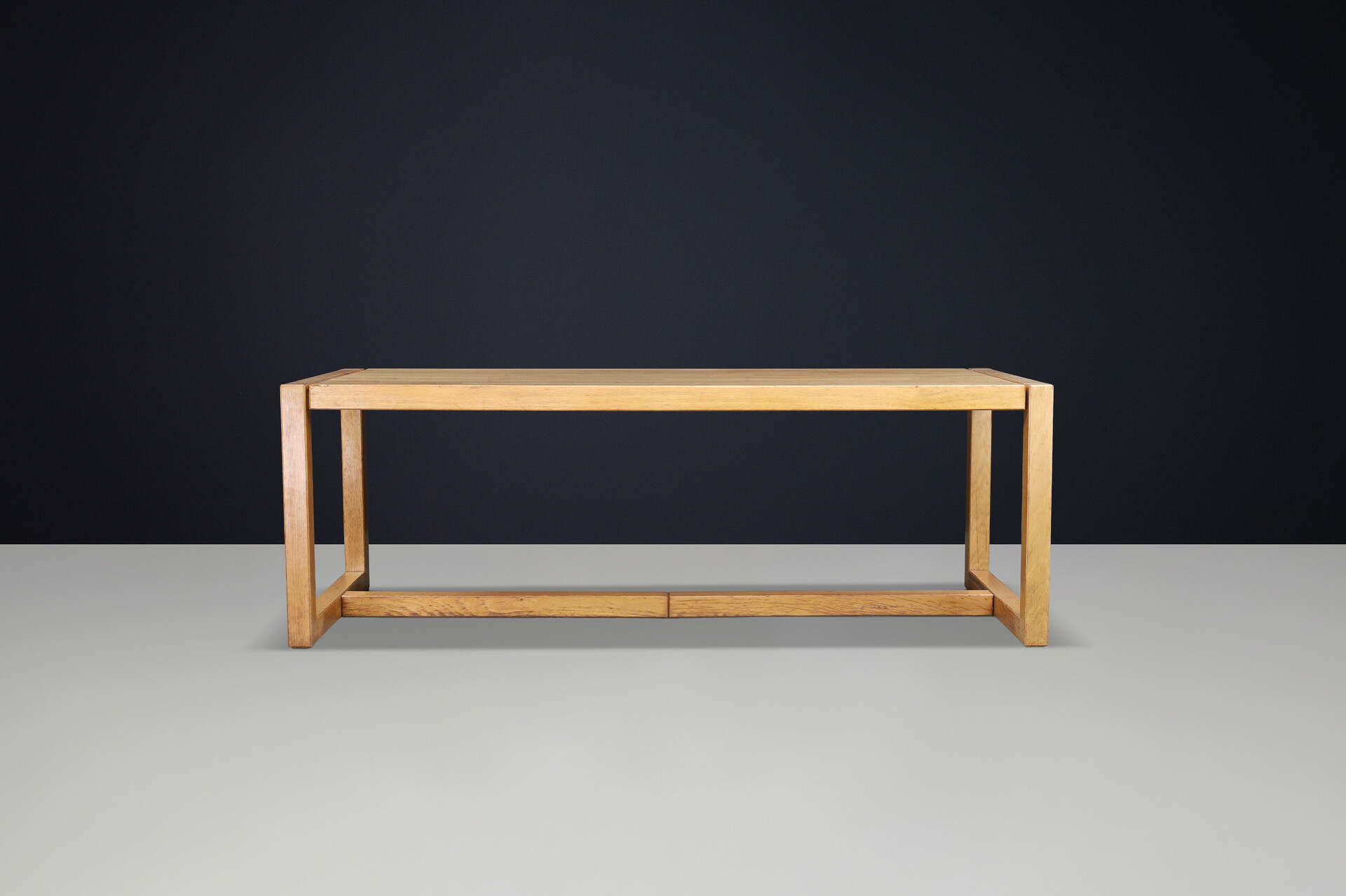Modernist oak table, Belgium 1970s Late-20th century