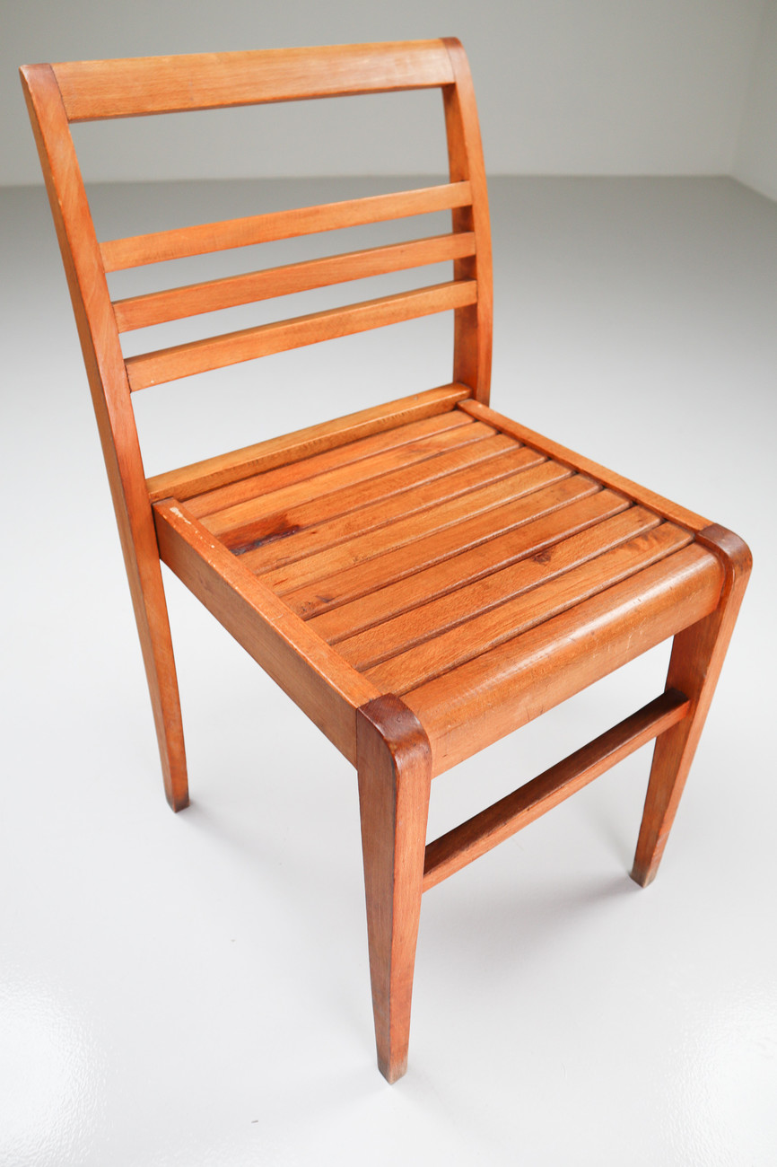 Modernist set of two Chairs by Designer René Gabriel made in France 1940s Mid-20th century