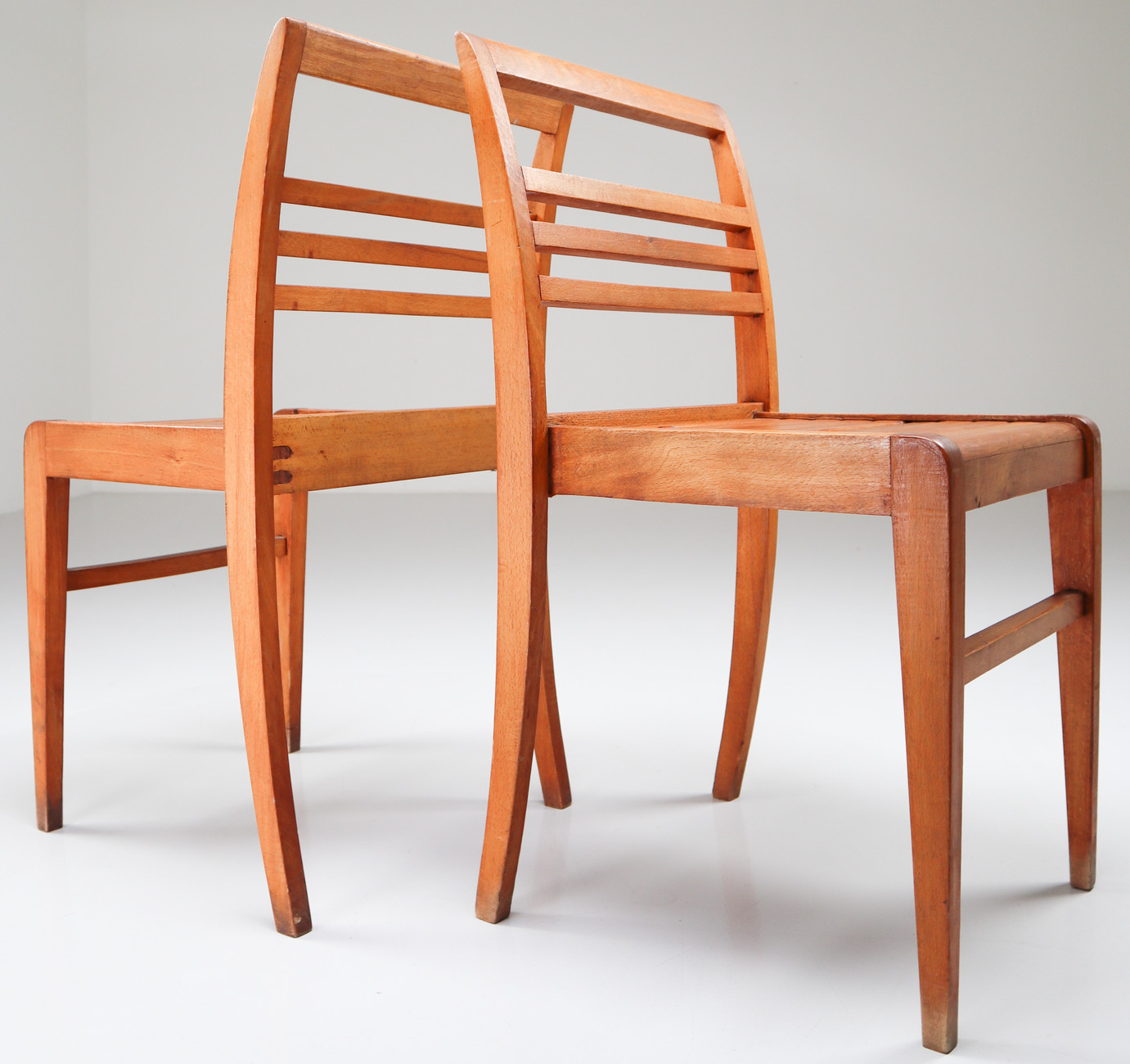 Modernist set of two Chairs by Designer René Gabriel made in France 1940s Mid-20th century