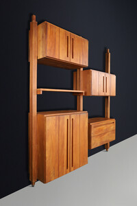Modular Elmwood Bookcase in the Style of Pierre Chapo, France, 1960s Mid-20th century