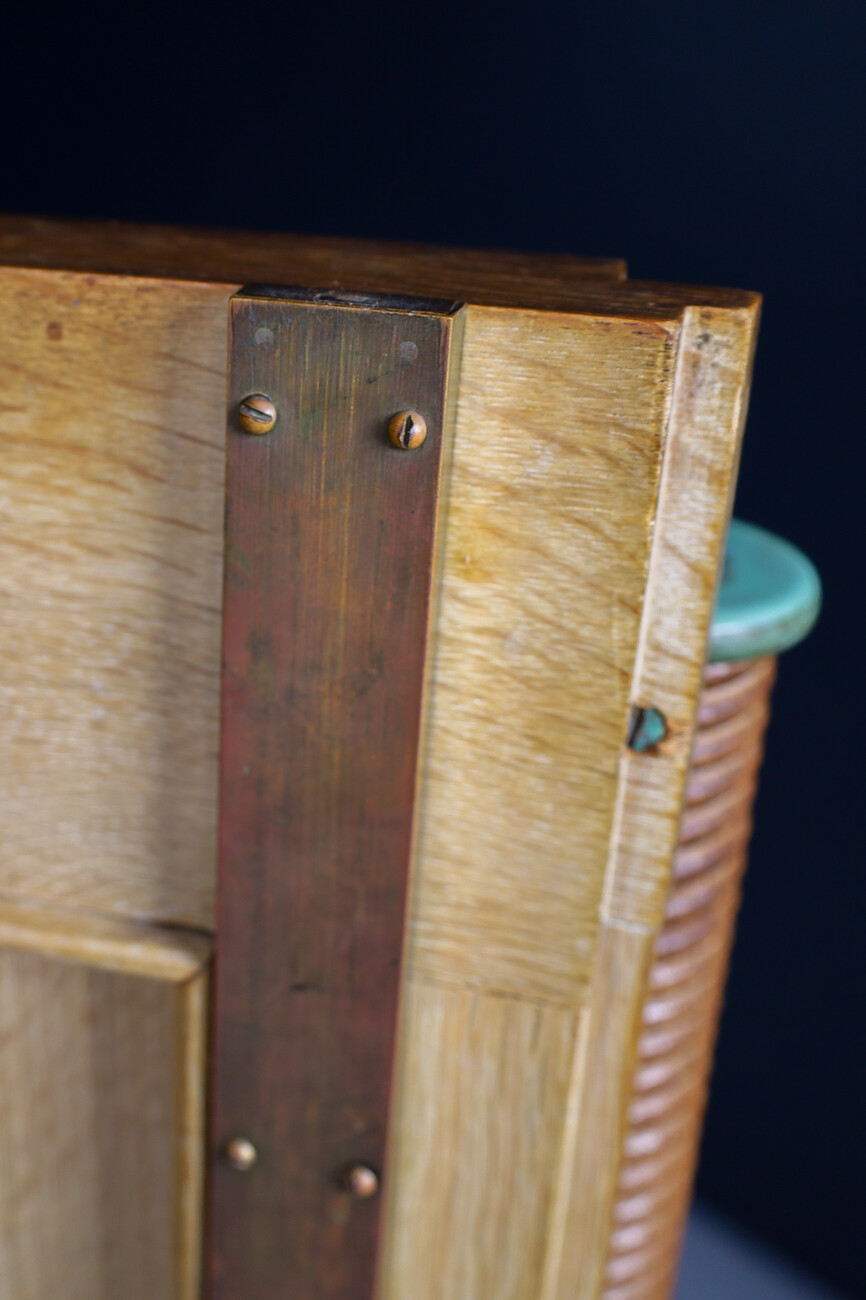 Monumental Art-Deco Sideboard in oak and bronze, France 1930s Early-20th century