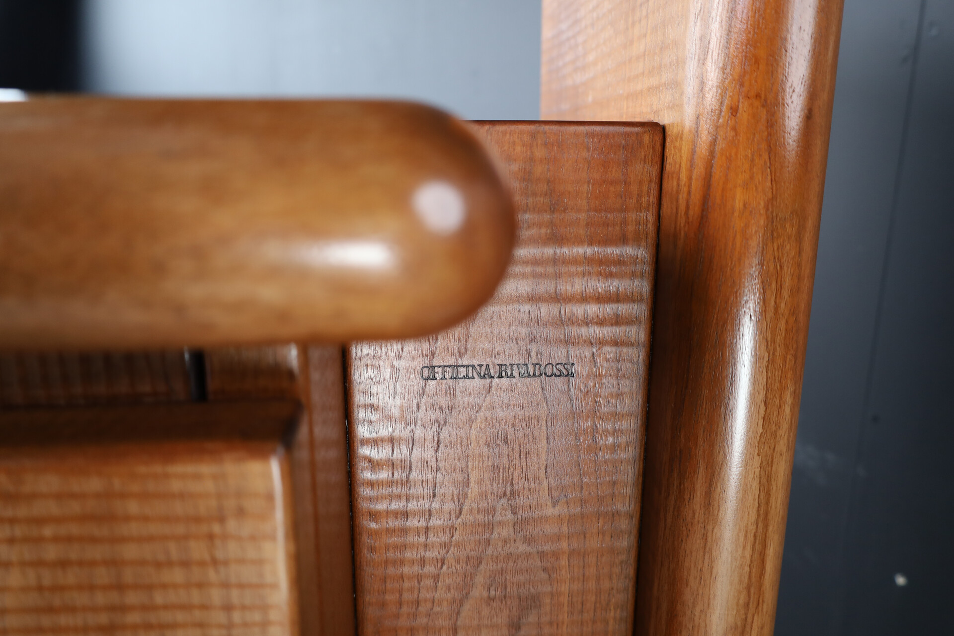 Monumental Brutalist Solid Walnut Sideboard by Officina Rivadossi, Italy, 1970s Late-20th century