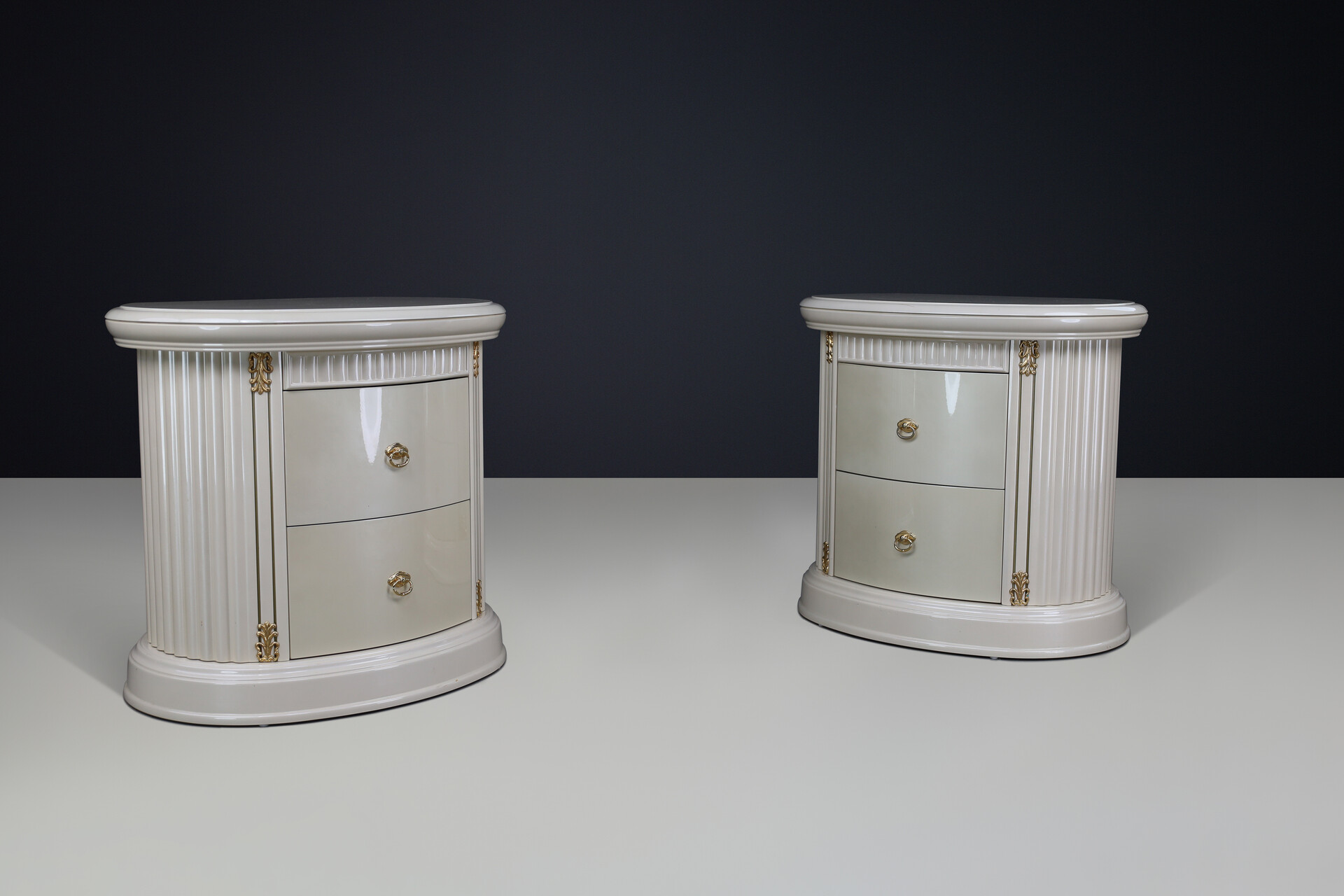 Neoclassical Laquered Cabinets with drawers, Italy 1980s Late-20th century