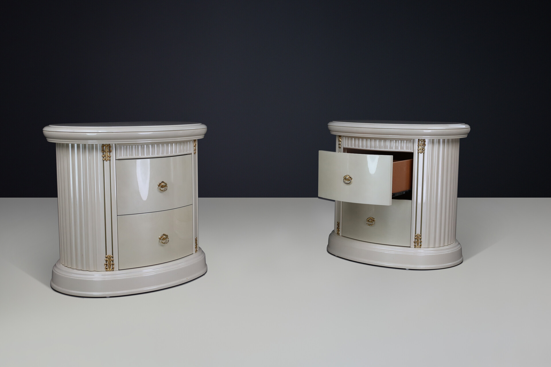 Neoclassical Laquered Cabinets with drawers, Italy 1980s Late-20th century