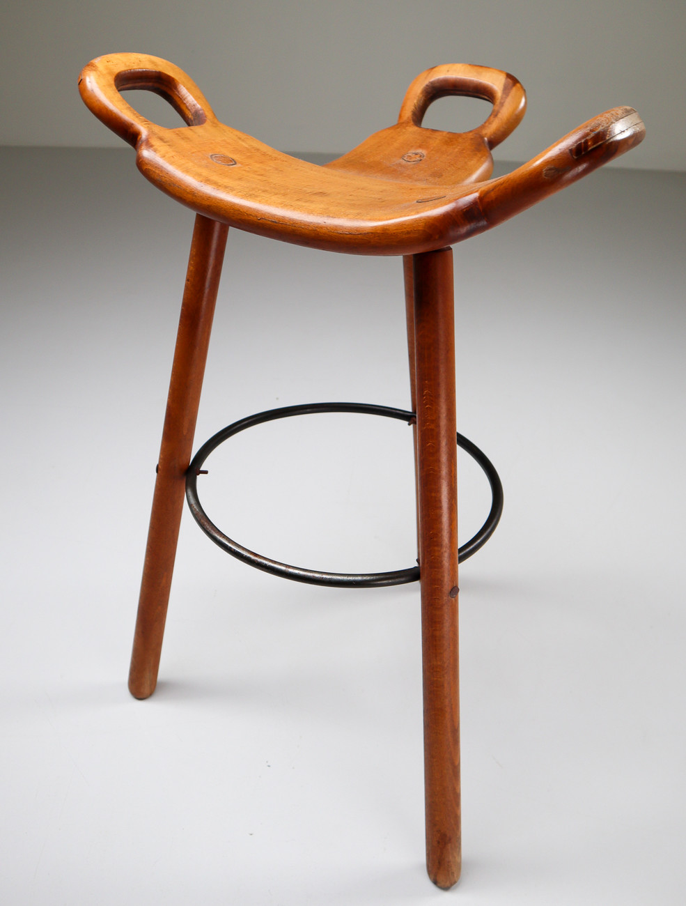 Nine Blond 'Marbella' Barstools by Sergio Rodrigues for Confonorm Spain 1970s 