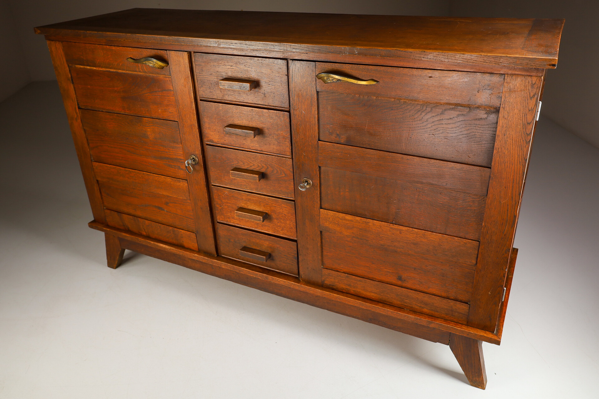 Oak Cabinet/Sideboard By René Gabriel, France 1960's 