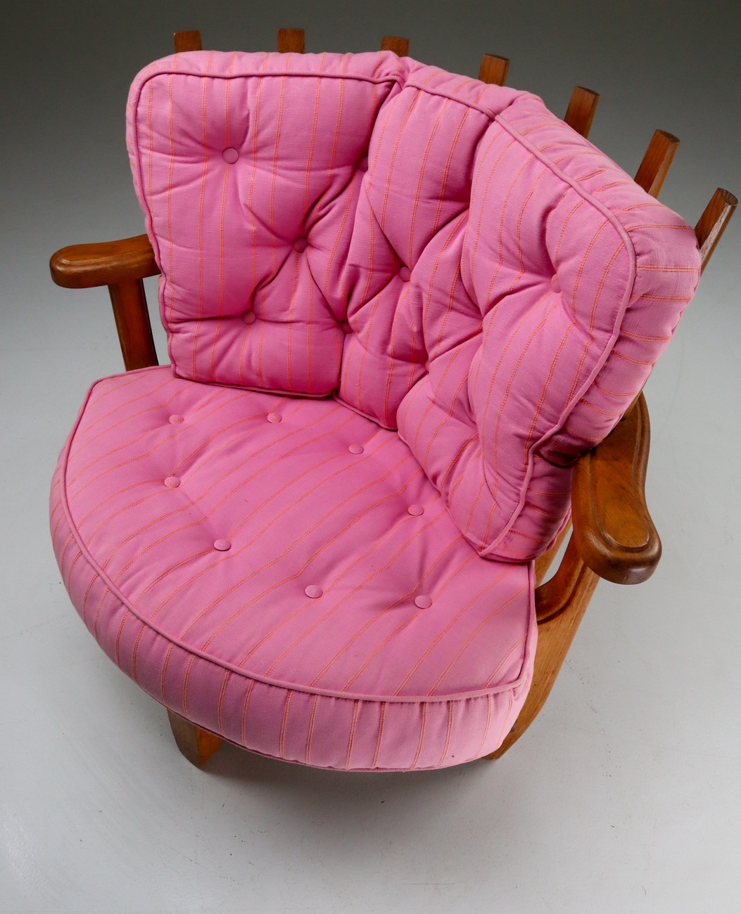 Oak Easy Chair in by Guillerme & Chambron Edition Votre Maison. Mid-20th century