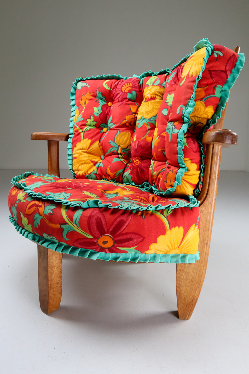 Oak Easy Chairs in by Guillerme & Chambron Edition Votre Maison. Mid-20th century