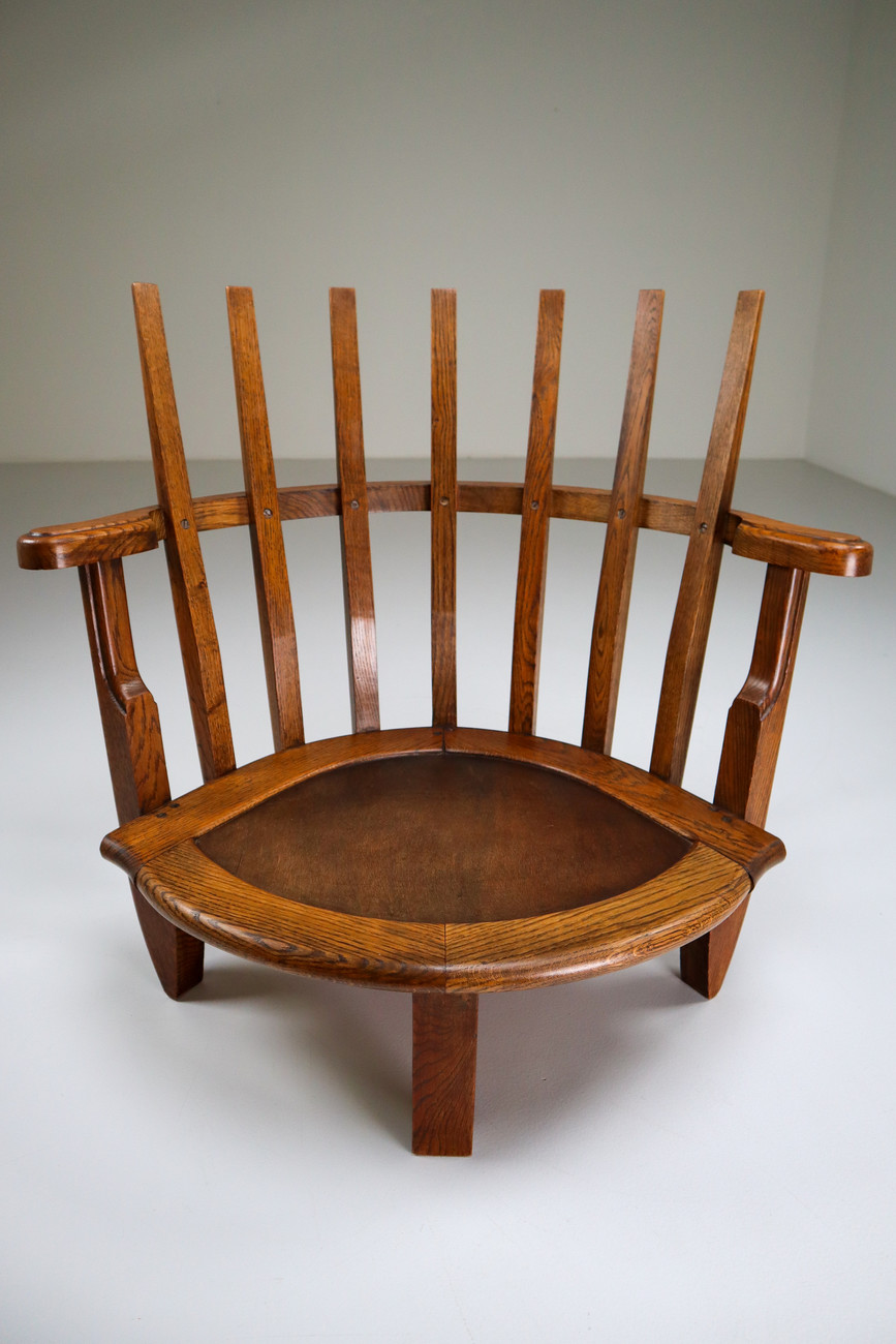 Oak Easy Chairs in by Guillerme & Chambron Edition Votre Maison. Mid-20th century