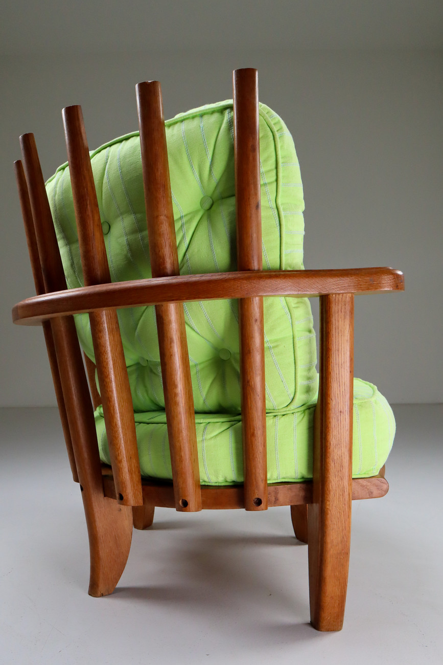 Oak Easy Chairs in by Guillerme & Chambron Edition Votre Maison. Mid-20th century