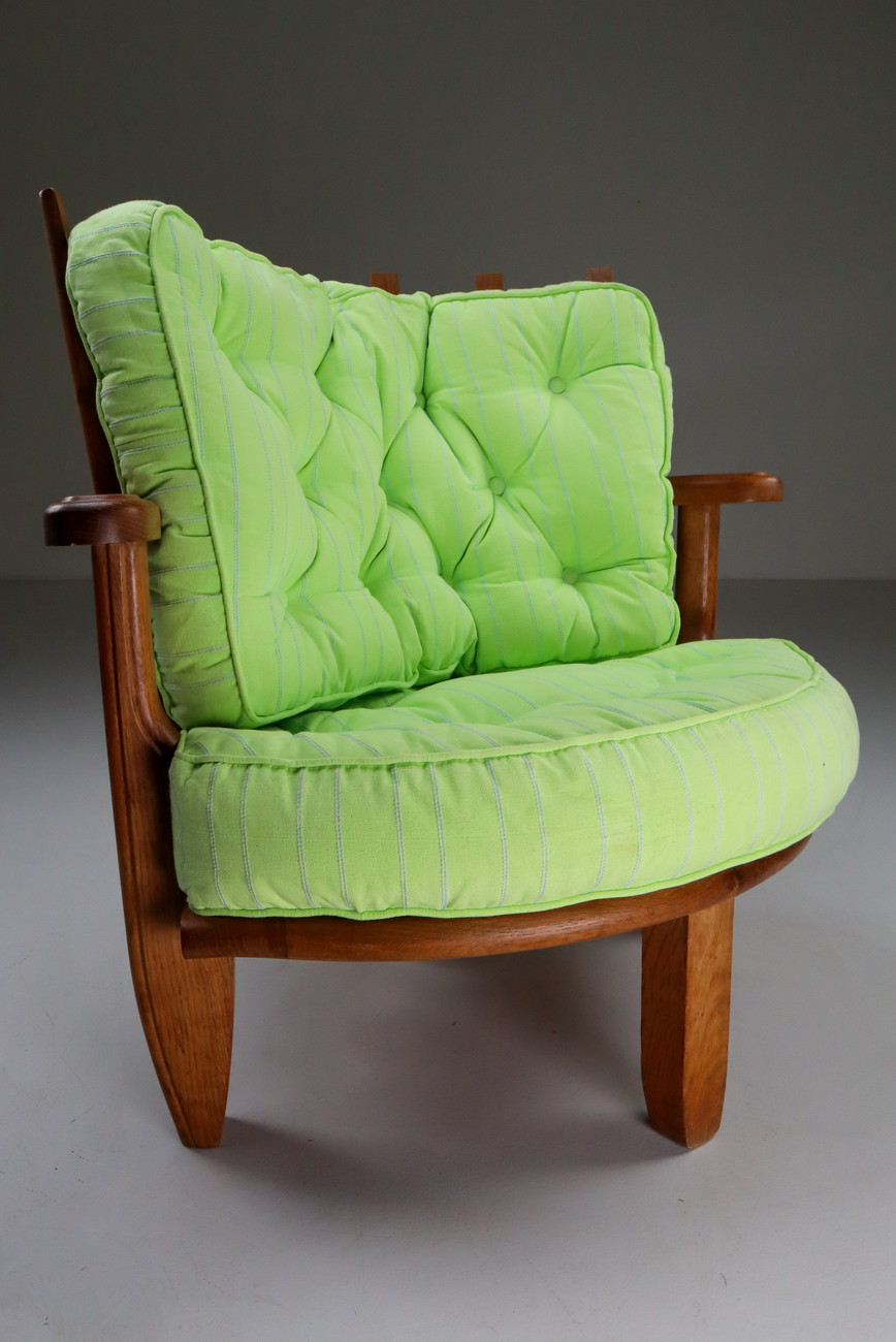 Oak Easy Chairs in by Guillerme & Chambron Edition Votre Maison. Mid-20th century