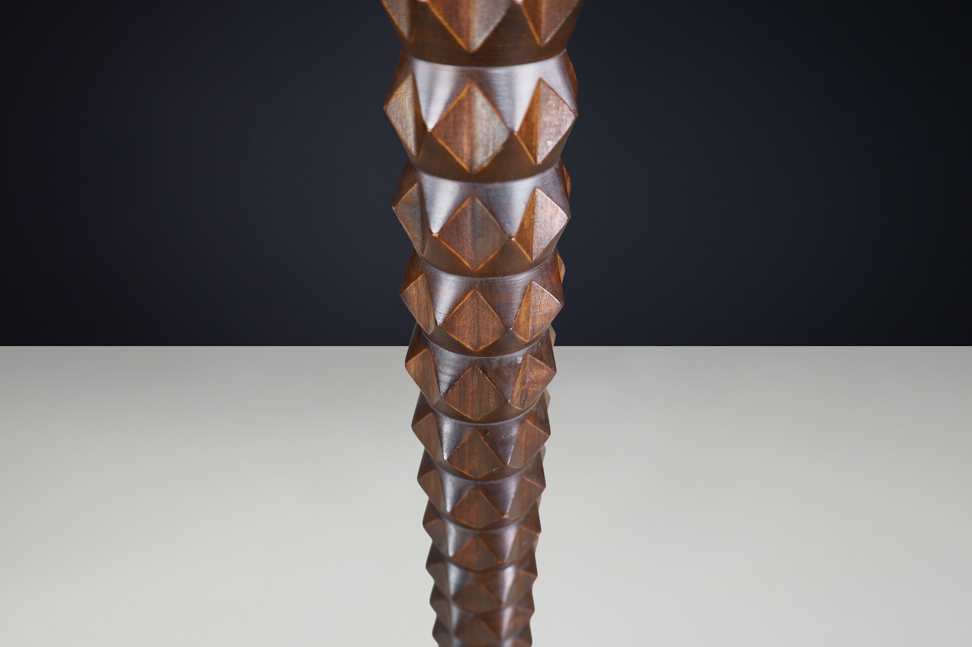 Oak Floor Lamp in the Style of Charles Dudouyt, France, 1940s Early-20th century